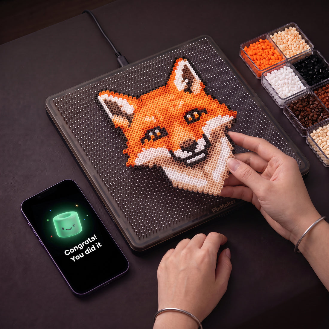 Reveal your finished bead art